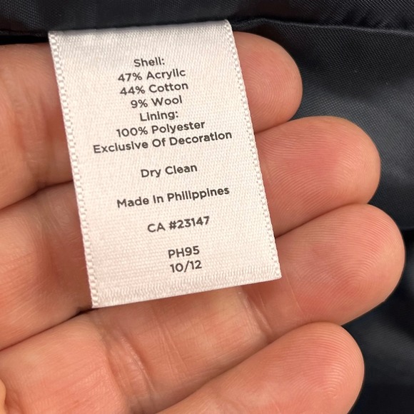 Talbots Women's Tweed Blazer Jacket Navy Blue White Trim Pockets Sz 10/12 - Picture 4 of 7